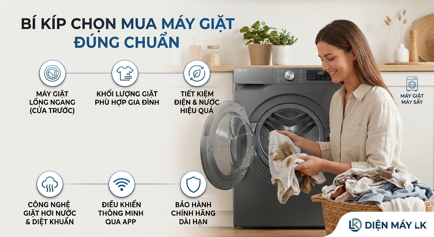 Kinh nghiệm mua máy giặt quần áo: Những lưu ý không thể bỏ qua để chọn được loại tốt nhất
